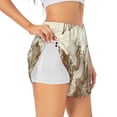 thumbnail image 3 of Lsque New York Printed Women's Running Shorts with Liner Pockets,Elastic Quick Dry Workout Athletic Gym Yoga Shorts,Womens High Waist Shorts-X-Large, 3 of 9