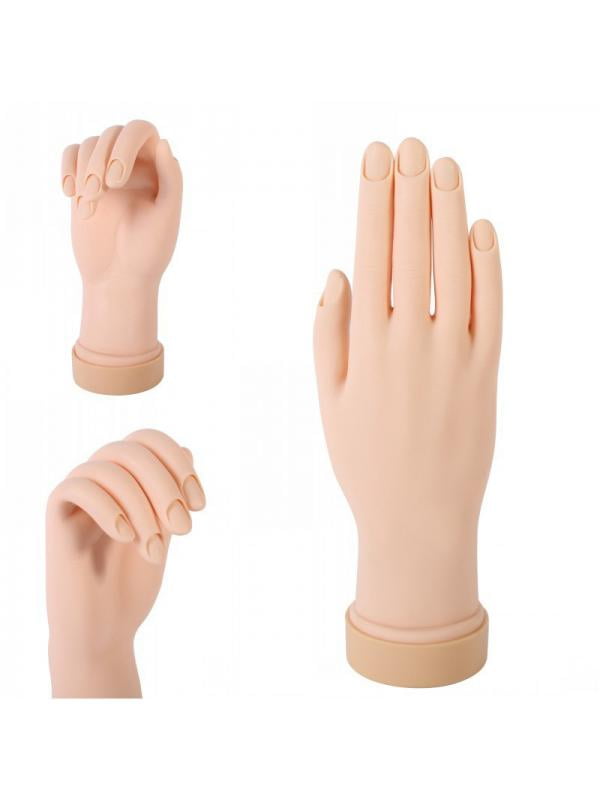 Topumt Flexible Movable Soft Fake Hands for Nail Art Training