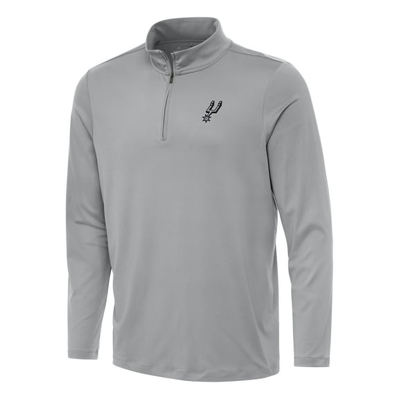 Men's Antigua Gray San Antonio Spurs Reprocess Quarter-Zip Top