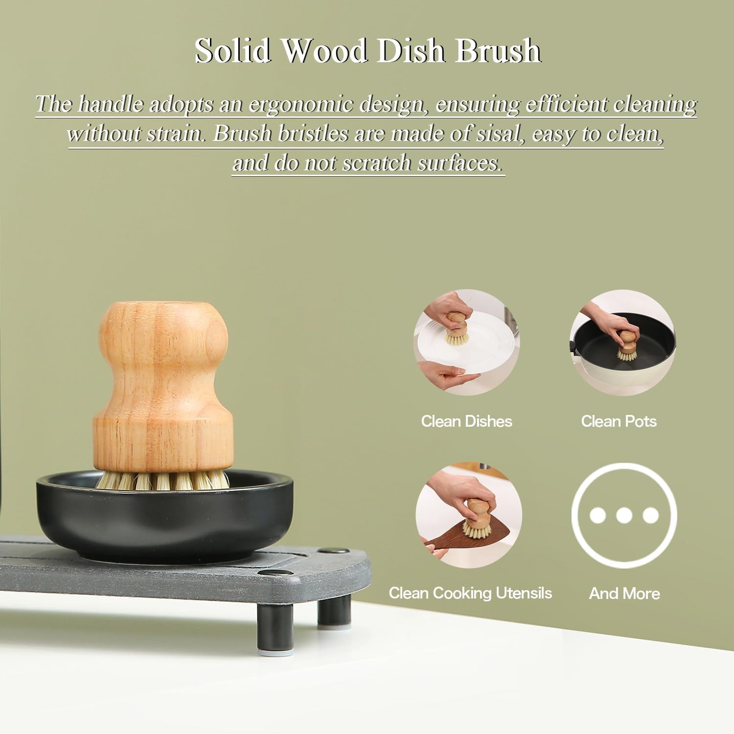 Matte Black Soap Dispenser Set Comes with Stainless Steel Pumps, Instant Dry Tray, and Dish Scrub Brush, Suitable for Matte Black Kitchen Accessories. (Black)