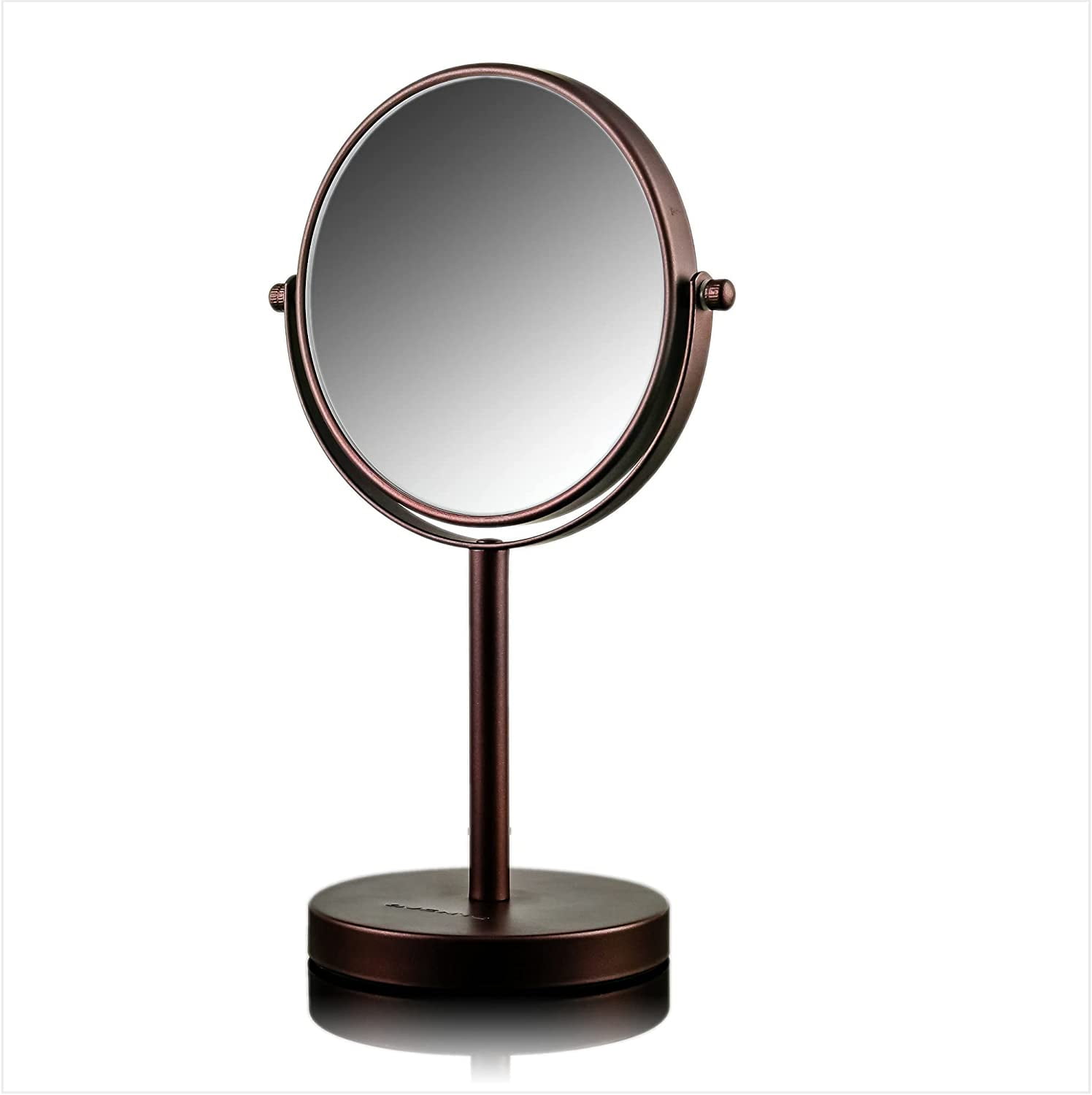 Ovente Desk Mirror with Stand, Circle Makeup Mirror Table Top, 360