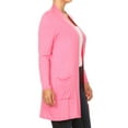 thumbnail image 3 of Women's Solid Casual Plus Size Pockets Knit Duster Cardigan Sweater/Made in USA, 3 of 5