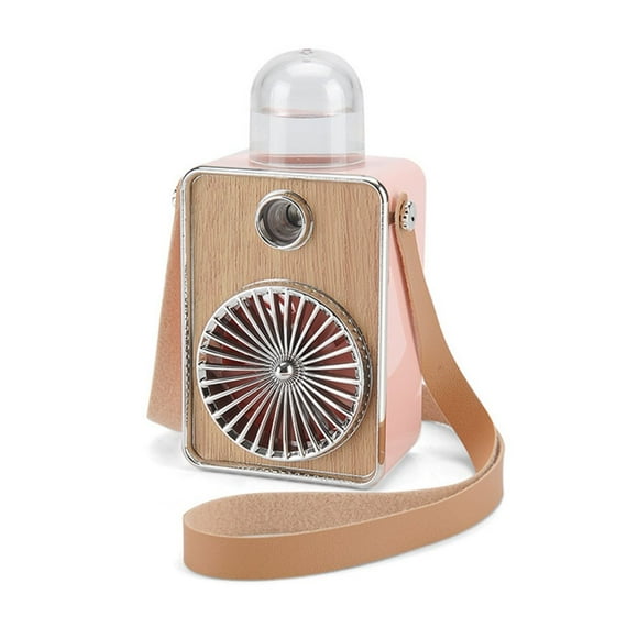 900mAh Misting Fan Retro Adjustable 3-speed USB Rechargeable Mini Fan for Outdoor