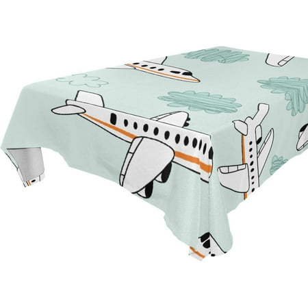 

Vzayy Premium Polyester Square Tablecloth Set 54-120 Inch Aircraft