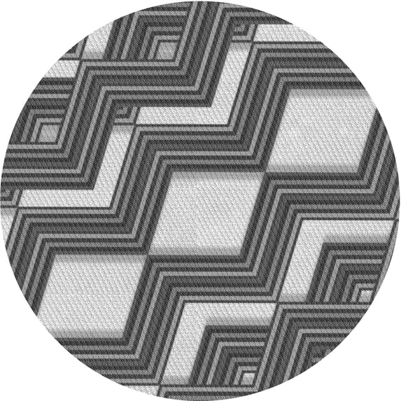 Ahgly Company Indoor Round Patterned Gray Cloud Gray Area Rugs, 7' Round