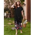 thumbnail image 4 of Ekouaer Long Nightgown Women's Loungewear Short Sleeve Sleepwear Full Length Sleep Shirt with Pockets, 4 of 5