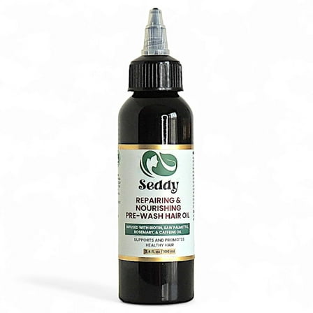 Seddy Pre-Wash Nourishing Treatment Oil for Dryness, Breakage, Split Ends With Castor, Biotin, Coconut, Rosemary, Caffeine Oil, Hair Strengthening Elixir - 3.4 Fl. Oz