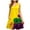 Yellow, variant on Uaswgudfs Sleeveless Embellished Midi Dress for Women - Feather & Bead Accents Party Sundress with Lightweight Flowy Fabric for Summer Casual Occasions