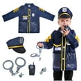 thumbnail image 3 of Toptie Firefighter & Police Pretend Play Set for Kids, Preschool Dress Up Clothes for Boys Girls, 3 of 7