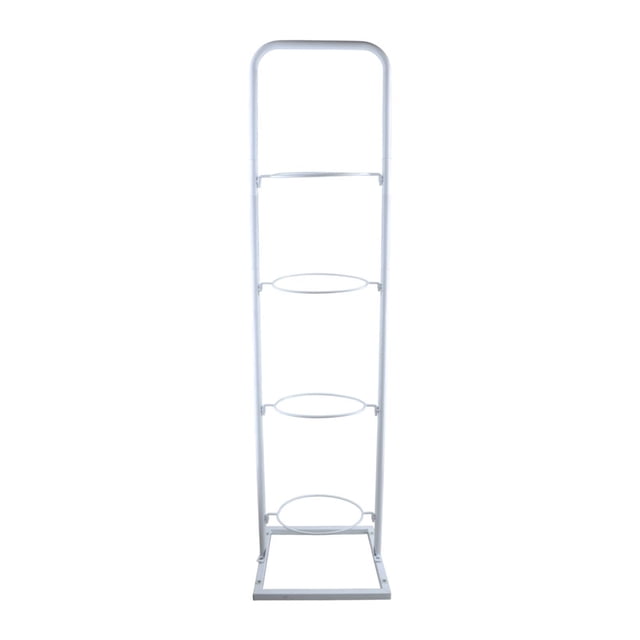 jinwen Indoor Basketball Rack Home Living Room Vertical Ball Storage for Volleyball White 4 Tier