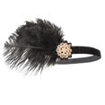 thumbnail image 4 of Diadema BLESIY de Los años 20 Diadema de Plumas Negras Accesorios para El Cabello con Aplique de Cristal, 4 of 8