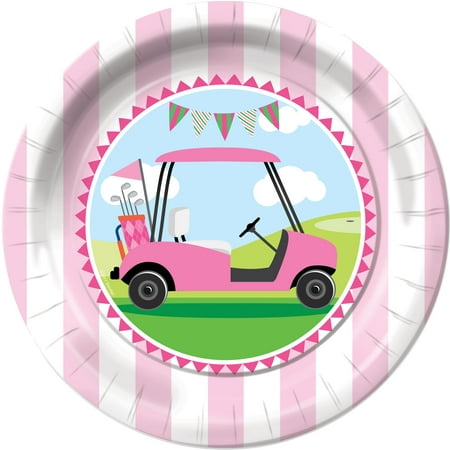 Tee Time Pink Dinner Plates (Best Time For Dinner)