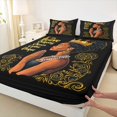 thumbnail image 4 of Castle Fairy Inspirational Black Woman King Sheets 4pcs,Crown Quote Print Bedding,Gold Brown,1 Fitted Sheet, 1 Flat Sheet and 2 Pillowcases, 4 of 6
