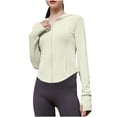 thumbnail image 2 of Women's Hoodie Sun Protection Hooded T-Shirt Quick Dry Summer UPF 50+ UV Protection Jacket Zip Pocket Ladies' Summer Protective Clothing Lightweight Breathable UPF50+ Sunscreen Coat Yellow Free Size, 2 of 7