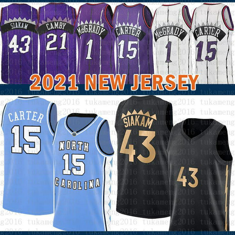 NBA_ 2021 New Vince 15 Carter Basketball Jersey Pascal 43 Siakam