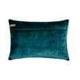 thumbnail image 3 of The HomeCentric Peacock Green Pack of 2, 12"x20" (30x50 cm) Lumbar Pillow Cover, Velvet Foil, Leather & Patchwork Oblong Pillow, Solid Color Pattern Modern Style - Resplendent Peacock, 3 of 3