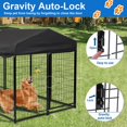 thumbnail image 5 of Suchown Outdoor Dog Kennel, Heavy Duty Dog Crate & Playpen, 4' x 4.2' x 4.45', with Waterproof Roof, Secure Lock and Ground Stakes for Large Dogs, 5 of 8