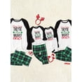 thumbnail image 2 of Conjuntos De Pijamas A Juego Con Pantalones A Cuadros Y Top Con Contraste De Letras Navideñas (resistente Al Fuego), 2 of 4