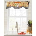 thumbnail image 3 of Kitchen Cook Vegetables Meat Dessert Plaid Window Curtain Kitchen Cabinet Coffee Tie-Up Valance Curtain Rod Pocket Short Curtain, 3 of 6