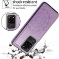 thumbnail image 5 of Design for Samsung Galaxy S20 Ultra 5G Wallet Case,PU Leather Phone Case with Screen Protector Card Holder,Stand Kickstand Shockproof Flip Protective Cover for Women Girls 6.9 inch Purple, 5 of 6