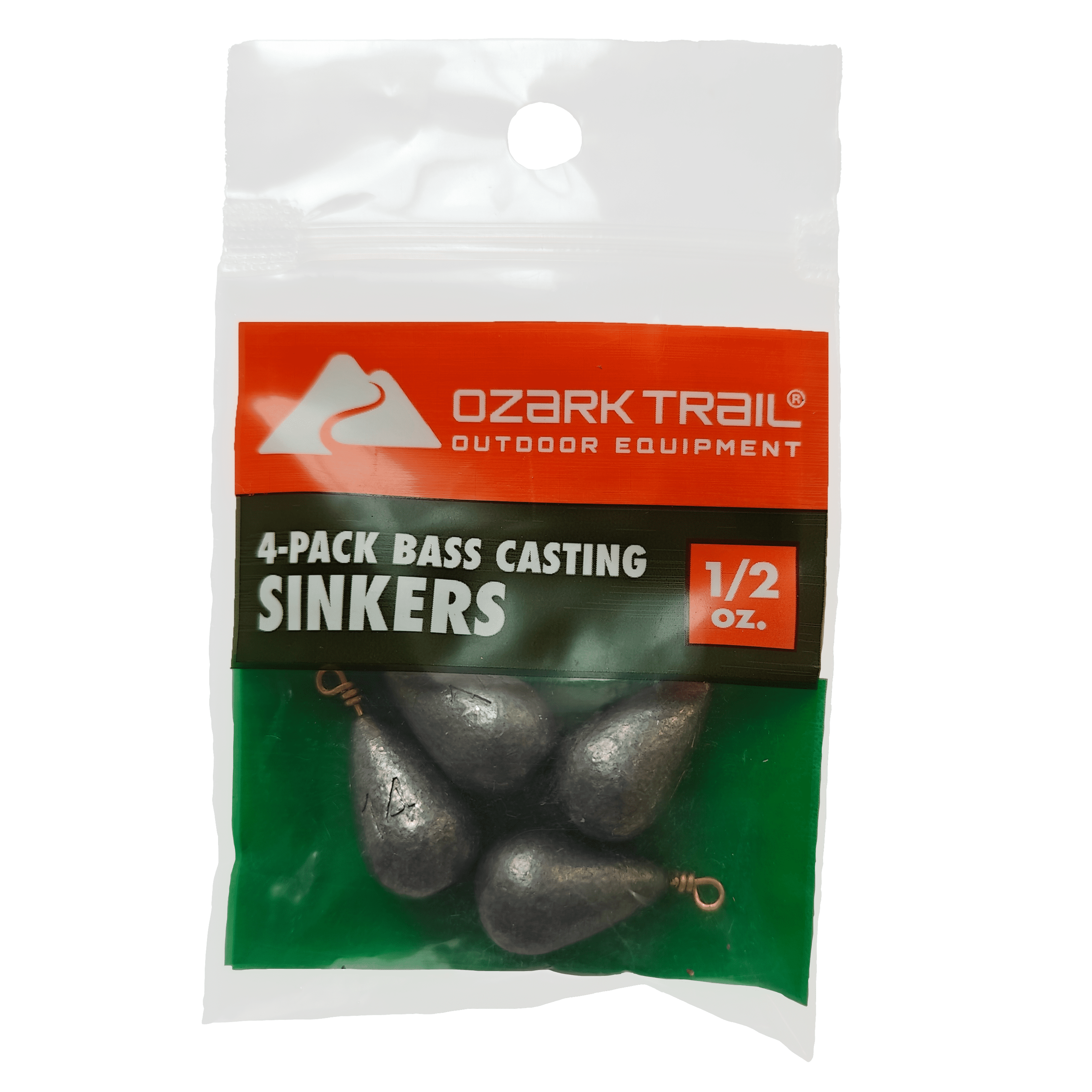 (6 pack) Ozark Trail Bass Cast 1/2oz, Fishing Weights, Product Size 2.6x1.2cm