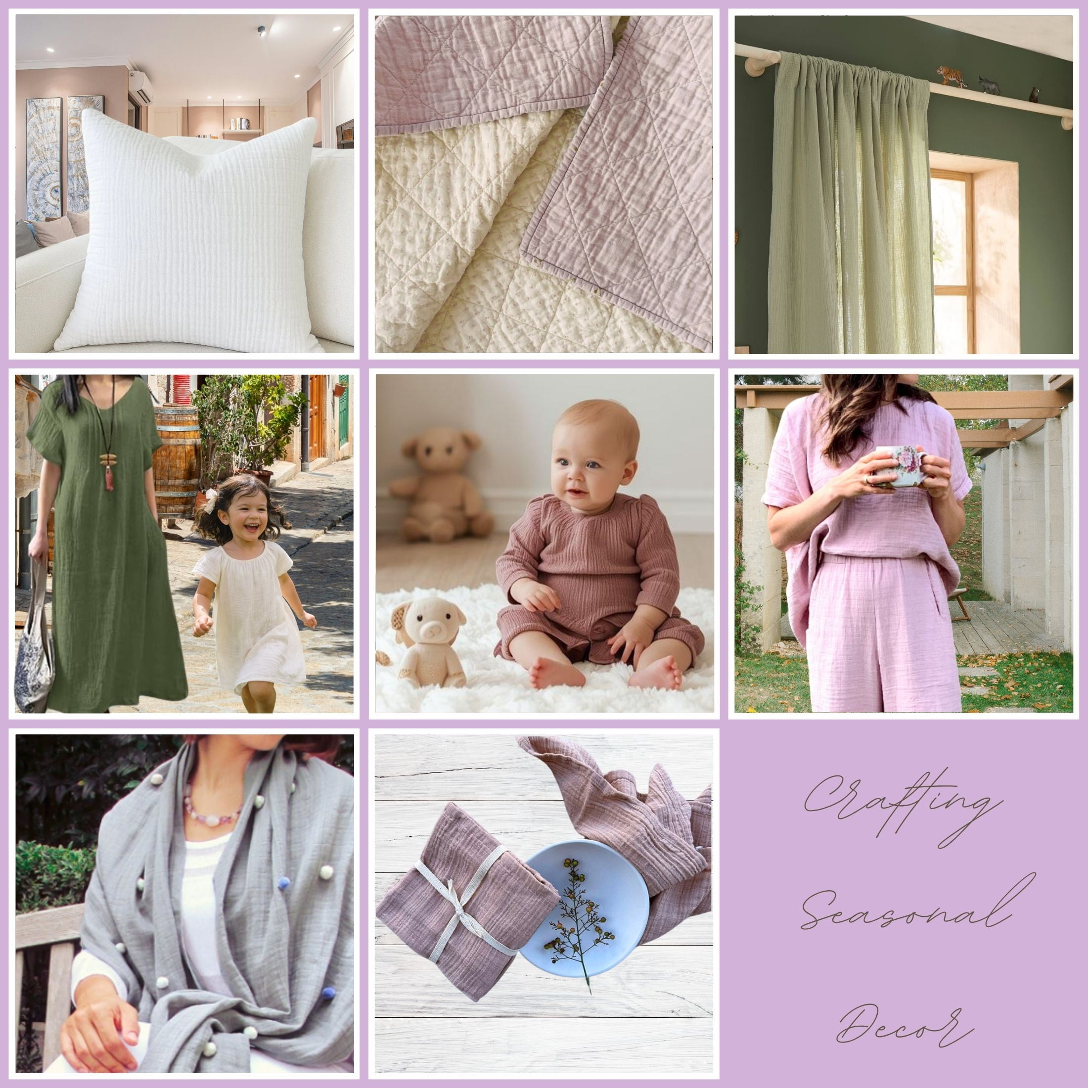 Hello Hobby 48” x 72” 100% cotton cotton gauze 2 yard precut fabric, Mauve, 48" wide for sewing & crafting