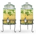 thumbnail image 4 of PetFurnishn Beverage Dispensers - Set of 2 Glass Drink Dispensers with Metel Wicker Stand - 1.5-Gallon Capacity - Perfect for Lemonade, Juice, Water, Iced Tea, Punch, 4 of 4