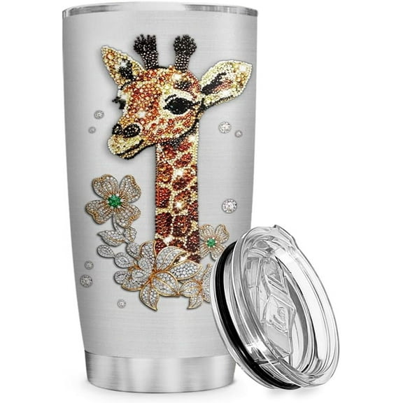 Giraffe Tumbler Giraffe Gift For Women Girls Teen Jewelry Drawing Style Stainless Steel Insulated Tumblers Coffee Travel Mug Cup 20oz With Lid Birthday Christmas Presents