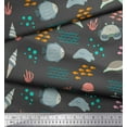 thumbnail image 2 of Soimoi Gray polyester Crepe Fabric Crab & Tortoise Ocean Print Fabric by the Yard 52 Inch Wide, 2 of 3