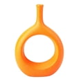 thumbnail image 1 of Jarrón de cerámica circular minimalista para mesa, sala de estar, dormitorio, hogar, decoración Naranja, 1 of 9