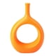 thumbnail image 1 of Jarrón de cerámica minimalista, jarrón de donut, jarrón redondo para mesa de hogar, escritorio Naranja, 1 of 9