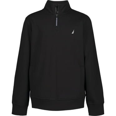 Nautica Boys Full-zip Jacket School Uniform Fleece, Black/Pullover, 7 US