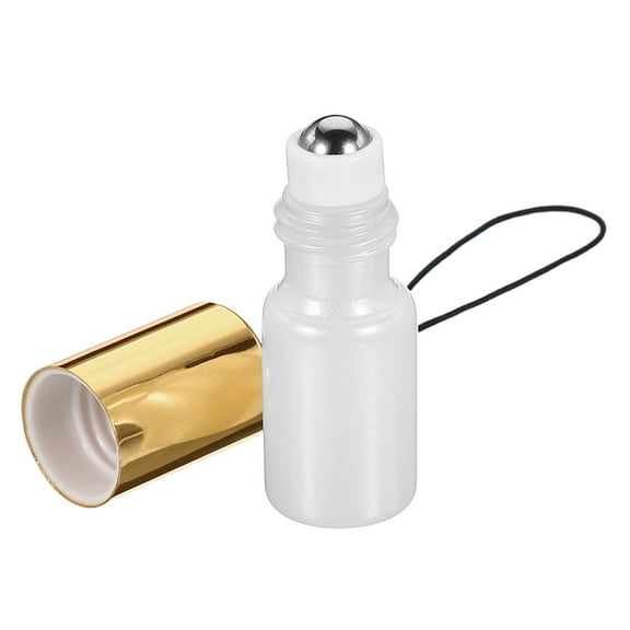 Uxcell 3mL Glass Essential Oil Roller Balls Roller Bottles, White 2 Pack