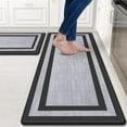 thumbnail image 1 of Alfombra de cocina [2 PCS] Alfombra impermeable antifatiga acolchada no resbaladiza Comodidad ergonómica Alfombra de pie para cocina, piso, oficina, fregadero, lavandería, negro y gris, 1 of 4