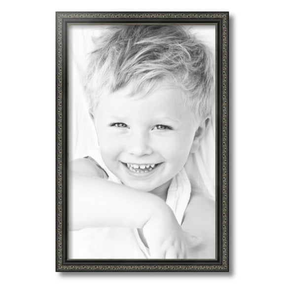 ArtToFrames 14" x 22" Antique Black Picture Frame, 14x22 inch Black Wood Poster Frame (WOM-5106)
