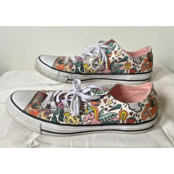 Converse All Star Sneakers Womens 10 Retro Pop Pony Graphic Cartoons Low Top