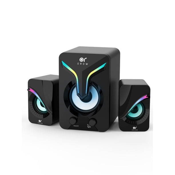 Altavoces para computadora OROW S212 2.1 con luces RGB de subwoofer