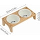 thumbnail image 5 of Raised Feeding Bowl for Cats, Oblique Design, Ceramic Cat Bowl, with Wooden Frame, NonSlip and Gentle on Taste, for Puppies and Cats of All Sizes, 5 of 5