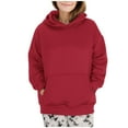 thumbnail image 2 of GaThRRgYP Summer Tops,Summer Tops for Women under $10,Womens Oversized Hoodies Casual Long Sleeve Fleece Sweatshirts Pullover Sweaters Teen Girls Preppy Tops Clothes Red S, 2 of 7
