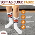 thumbnail image 3 of F|B Striped Retro Crew Socks for Women - Pair of 5 Triple Striped Socks with Terry Cushioned Sole, 3 of 6