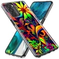 thumbnail image 2 of MUNDAZE Motorola Moto G Power 2021 Shockproof Clear Hybrid Protective Phone Case Neon Rainbow Psychedelic Trippy Hippie Daisy Flowers, 2 of 5