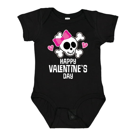 Inktastic Happy Valentines Day Girls Skull Girls Baby Bodysuit