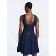 thumbnail image 4 of Scoop Women's and Women's Plus Boat Neck Cotton Mini Dress with Drop Waist, Sizes XS-4X, 4 of 5
