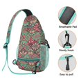 thumbnail image 2 of Earthy Abstract Crossbody Sling Backpack with Layered Storage, Lightweight Boho Daypack for Outdoor Hiking & Travel, 2 of 3
