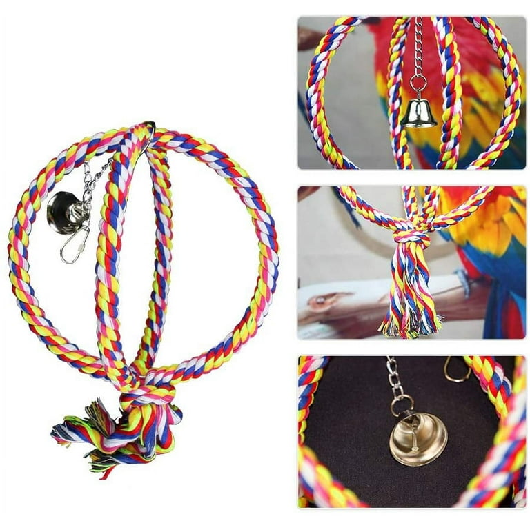 1pc Parrot Bird Toy, Bird Rope Perches, Chew Toys, With Elastic Cords And A  Comfortable Resting Place