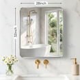 thumbnail image 2 of Gianna Anti-Fog Bathroom Wall Mirror – 28" x 32" Shatterproof Vanity Mirror with Rectangular Metal Frame, Sliver, 2 of 5