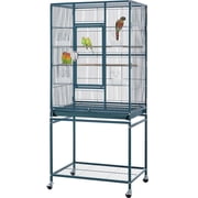 Yaheetech 53.5“H Rolling Parrot Cage Bird Cage for Conures Parakeets Cockatiels with Shelf, Navy Blue