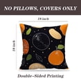 thumbnail image 2 of LALILO Throw Pillow Covers Orange Fruits Black Orange Fruit Doodle Black Cushion Cover 18" x 18", 2 Pack, 2 of 6