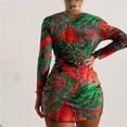 thumbnail image 4 of Fashion Floral Print Bikini Set 3 Pieces Swimsuit with Cover Up Tie Side Triangle-Bathing Suits for Women, 4 of 8