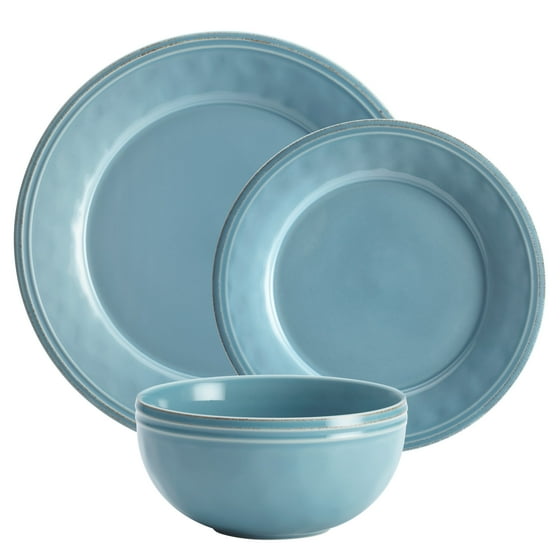 Rachael Ray Cucina 12 Pc Stoneware Dinnerware Set, Agave Blue ... Rachael Ray Cucina 12 Pc Stoneware Dinnerware Set, Agave Blue ...